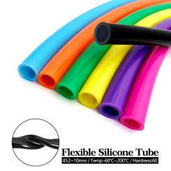 5Meter Food Grade Silicone Tube ID 2mm 3 4 5 6 8 10mm 12mm Transparent Flexible Tubing Rubber Hose Colorful Plumbing Water Pipe