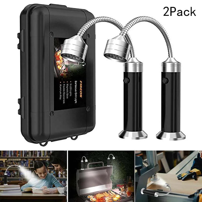 Description Picture 4 of item2pcs/set 9 LED BBQ Grill Flashlight Outdoor Super Bright Magnetic Base Barbecue Lights Soft Tube Torch Lighting Lamp