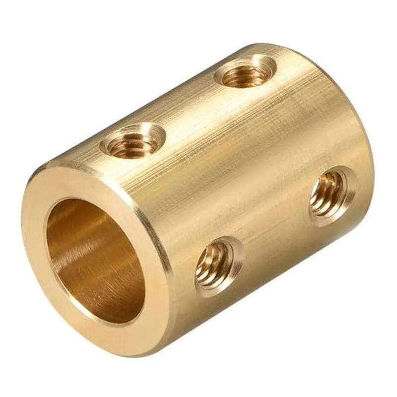 Description Picture 4 of item2Pcs L22XD16 Rigid Coupling Set Screw Copper Yellow Steel Transmission Connector 8mm to 10mm Bore Shaft Coupler Connector