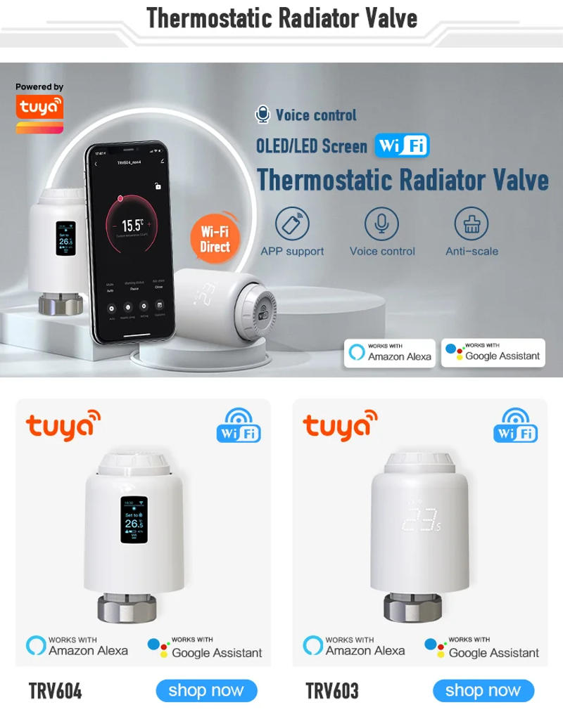 Description Picture 4 of itemTuya TRV Wifi Thermostat Smart Thermostatic Head Radiator Valve Actuator Heating Temperature Controller Alexa Google Home
