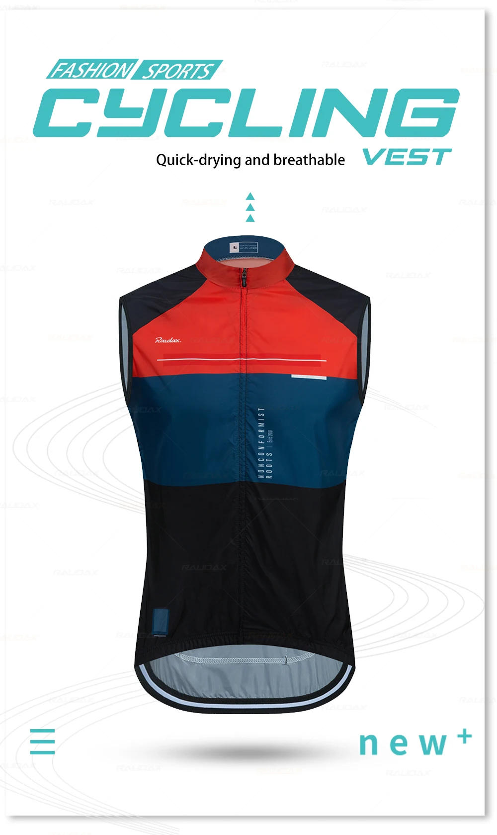 Description Picture 2 of itemMen Raudax Sleeveless Cycling Vest Mesh Ciclismo Lets Gobik Undershirt Jersey Windproof Cycling Clothing Gilet Motorcycle Vest