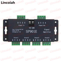SP901E SPI Signal Amplifier Repeater for WS2812B WS2811 WS2813 RGB Addressable LED Pixel Strip Programmable Matrix Panel Light