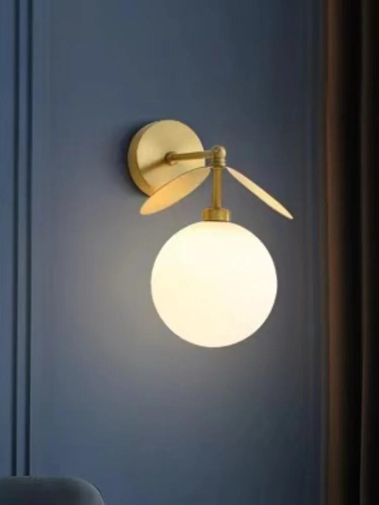 Description Picture 2 of itemModern Led Lights Wall Lamp Glass Ball Light Nordic Minimalist Living Bedroom Bedside Wall Sconce Dining Kitchen Indoor Fixture