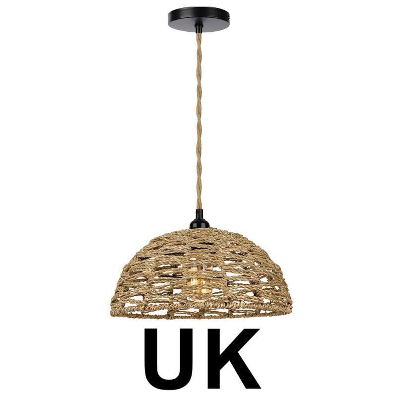 Description Picture 5 of itemHemp Rope Lamp Shade Handwoven Lamp Shade Decorative Pendant Light Shade Round Pendant Light Cover for Living Room Farmhouse