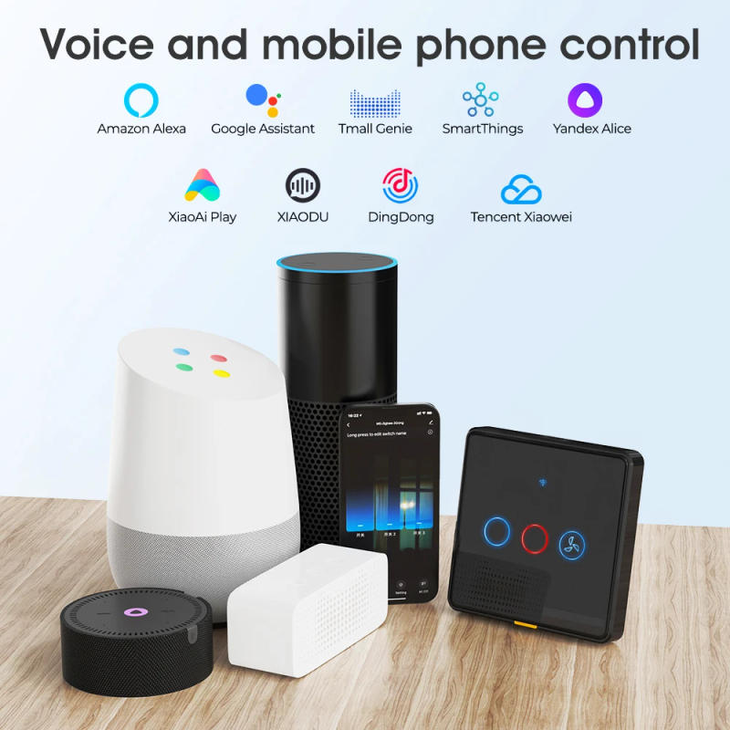 Description Picture 5 of itemRF433 Tuya WIFI Smart Touch Switch No Netural Wire Required Ceiling Fan 2 Gang Light Switch Alexa Google Home Voice APP Control