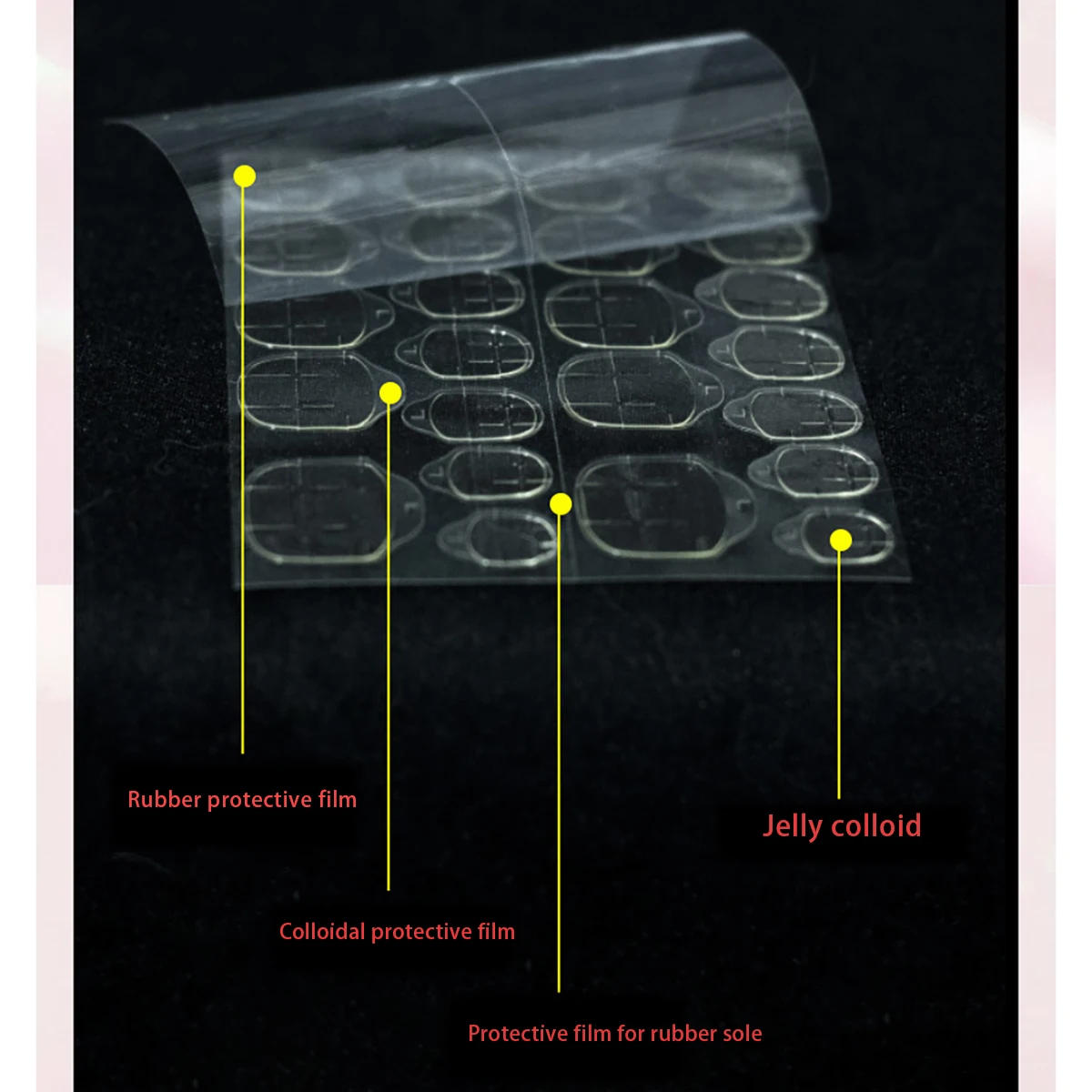 Description Picture 5 of item120Pcs False Nails Sticker Transparent Double-Side Adhesive Tapes Stickers Press on Fake Nail Tips Extension Sticker