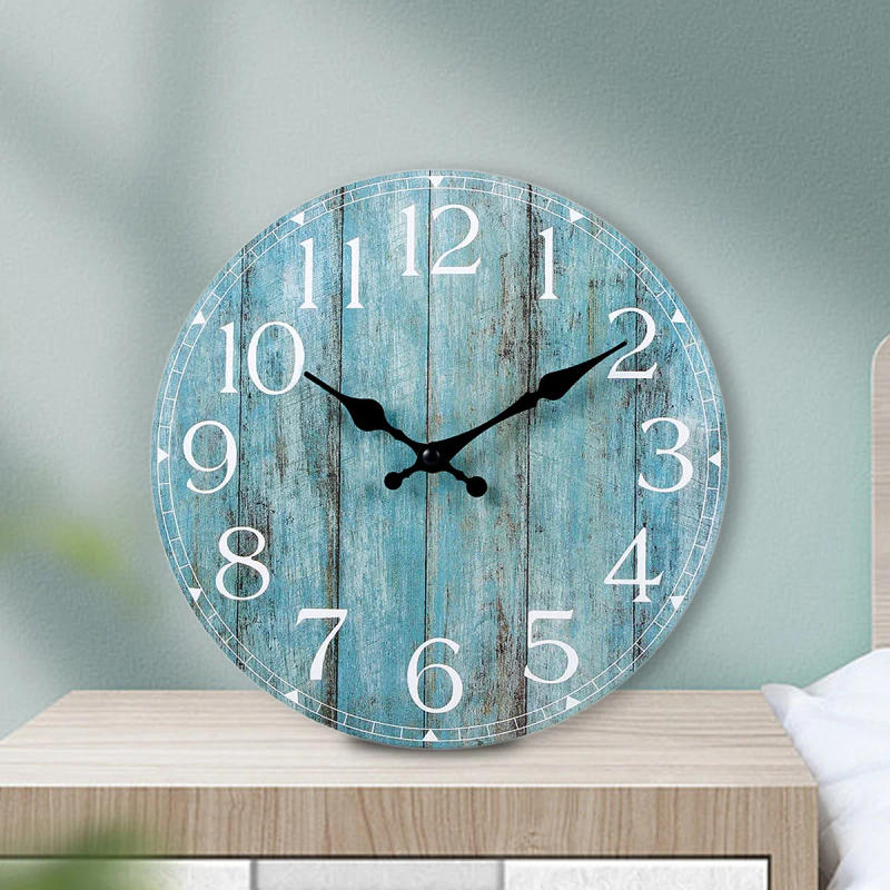 Description Picture 2 of itemWall Clock Kit Wooden Hanging Clock 10inch Silent Non-Ticking Clock Decor Retro Round Battery Operated Hanging Clock For Home