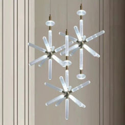 Modern Creative Glass Tubes Living Room Chandeliers For Kitchen Island LED Pendant Lamps Bedroom Stair Hanging Lighting Fixtures