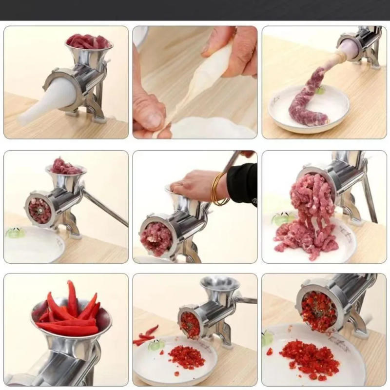Description Picture 4 of itemDurable Adjustable Meat Mincer Grinder Heavy Duty Hand Operated Noodles Grinder Multi-function Manual Filling Machine Kitchen
