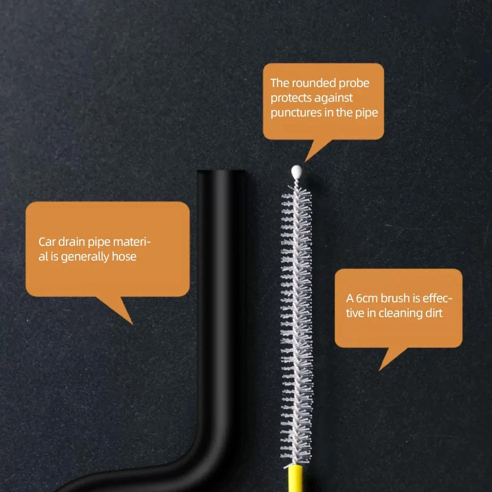 Description Picture 4 of item230CM Spiral Cleaning Brush Drain Cleaner Car Drain Dredge Cleaning Scrub Brush Auto Sunroof Long Hoses Detailing Cleaning Tool