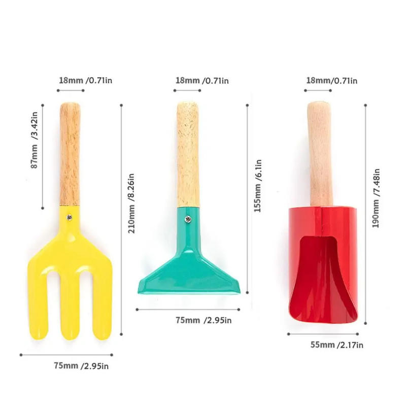 Description Picture 3 of itemMetal Candy Color Shovel Beach Toy Scoop Fork Trowel Rake Gardening Tool Kids Garden Tool