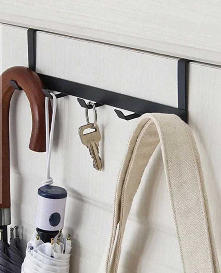 Description Picture 4 of itemHooks Over The Door 5 Hooks Home Bathroom Organizer Rack Clothes Coat Hat Towel Hanger Bathroom Kitchen Accessories