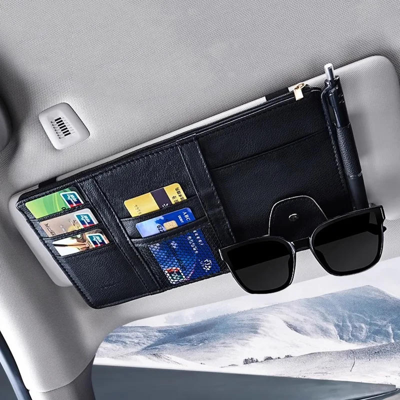 Description Picture 3 of itemCar Sunshade Storage, Car Glasses Clip, Car ID Card Holder, Multi-functional Storage Bag, Car Interior Decoration