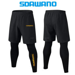 2024 New Fishing Pants Casual Quick Dry Pants Men's Sports Stretch Leggings Fake Two Piece Running Training Fitness Pants