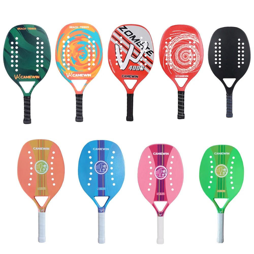 Description Picture 2 of itemCAMEWIN High Quality 3K Carbon and Glass Fiber Beach Tennis Racket Soft Rough Surface Tennis Racquet with Bag and Ball Option