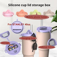 40 Oz For Stanley Thermal Water Bottle Cover Multifunctional Phone Holder Coffee Cups With Mirror Tumbler Lid Cups Accessories