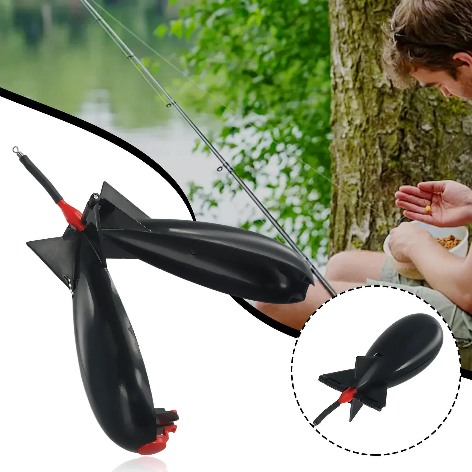 Description Picture 3 of item1PC Fishing Rocket Feeder S,M,L Carp Fishing Rocket Feeder Spod Bomb Float-Lures Baits Holder Pellet Fishing Accessories replace