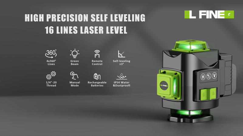 Description Picture 2 of itemLfine Nivel Laser 4D 16 Lines 360°Self-leveling Laser Levels with Tripod Horizontal And Vertical Professional Laser Level Tool