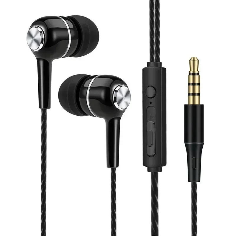 Description Picture 3 of item3.5mm Wired Headphones In Ear Headset Wired Earphones with Microphone Bass HiFi Stereo Earbuds Sports In-line Control For Phones