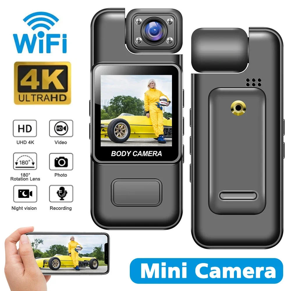 Description Picture 4 of itemUltra HD 4K Wifi Camera Digital Video Mini Portable Handheld Law Enforcement Recorder 180° Rotatable Lens Outdoor Sports Camera