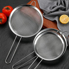 Style in the Kitchen: Set of 3 High-Quality Essential Stainless Steel Fine Mesh Strainer Skimmers - Precise Filtering Kitchen To