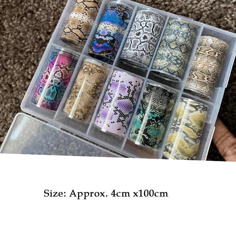 Description Picture 6 of item10 Rolls Leopard Print Transfer Paper Nail Art Foil Animal Pattern Transfer Decals Wraps Tips Stickers Manicure Decorations