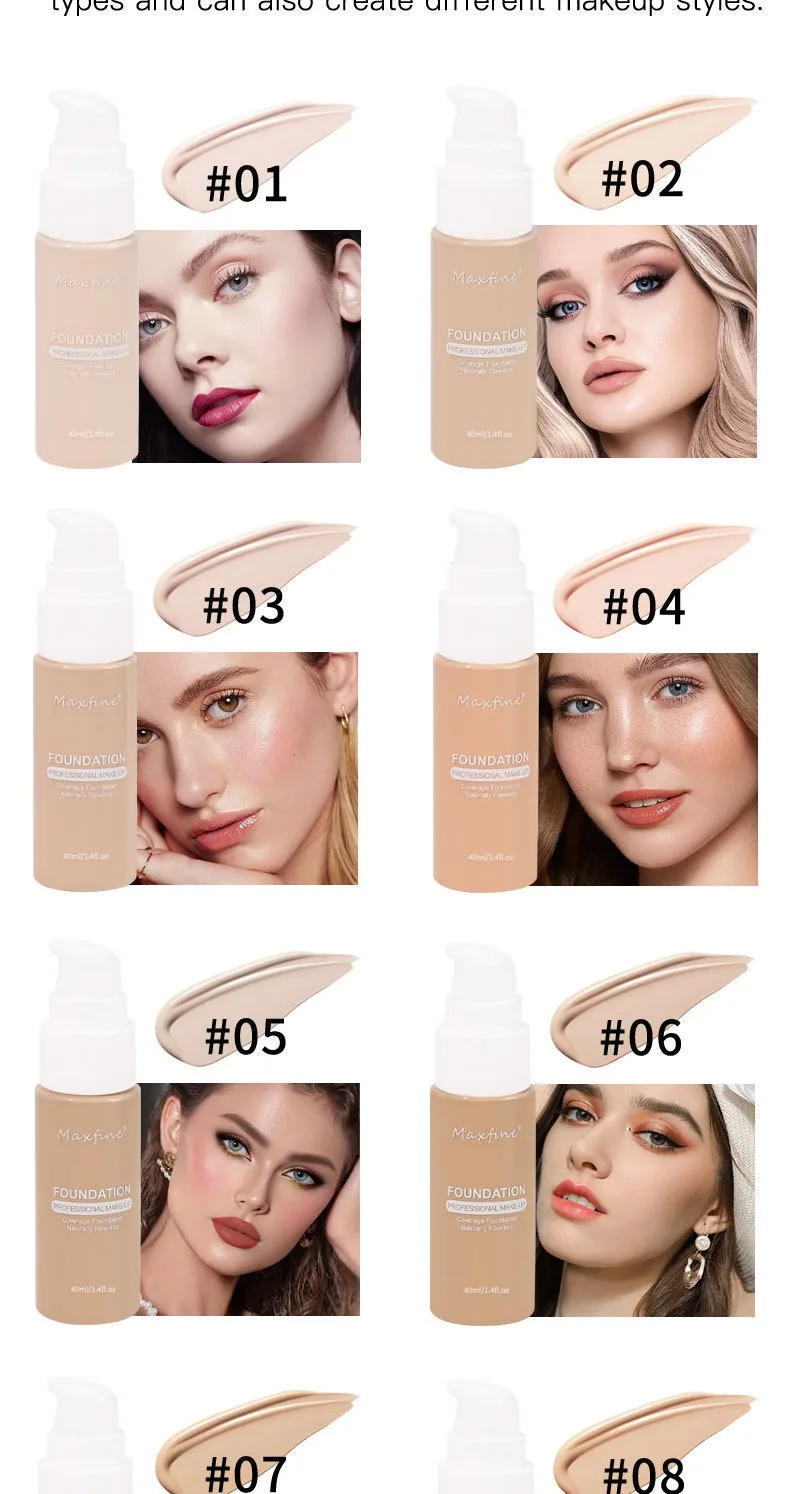 Description Picture 6 of item30ml Matte Liquid Foundation Effective Concealer Waterproof Makeup Primer Oil Control BB Cream Full Coverage Dark/Light Skin