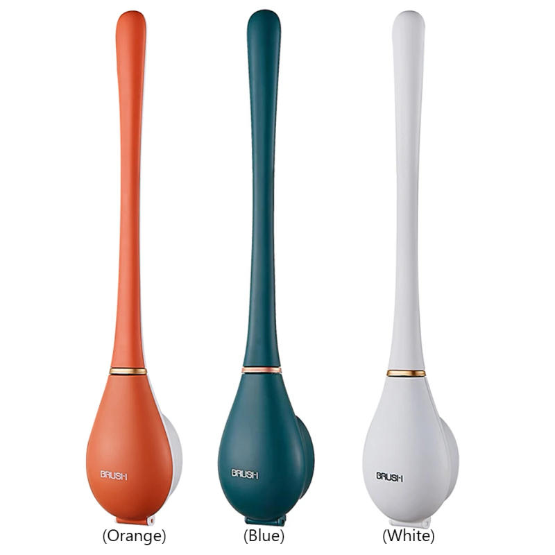 Description Picture 6 of itemModern Toilet Cleaning Brush&Holder Set Wall-Mounted Silicone Cleaning Brush Quick Drying Punchless Bathroom Accessories