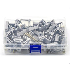 HOT 60Pcs Plastic Drywall Anchor M8x50mm Wall Anchor Plug With M3.5 Self Tapping Screw Butterfly Anchor For Plasterboard