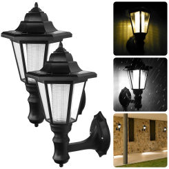 Hexagon Solar Wall Lanterns Outdoor Solar Power LED Spotlight Wall Mounted Solar Lights IP65 Waterproof Auto On/Off Decorative