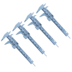 4 Pieces 80 mm Mini Plastic Caliper Vernier Caliper Double Scale Sliding Gauge Measuring Tool Student Office Use TOP quality
