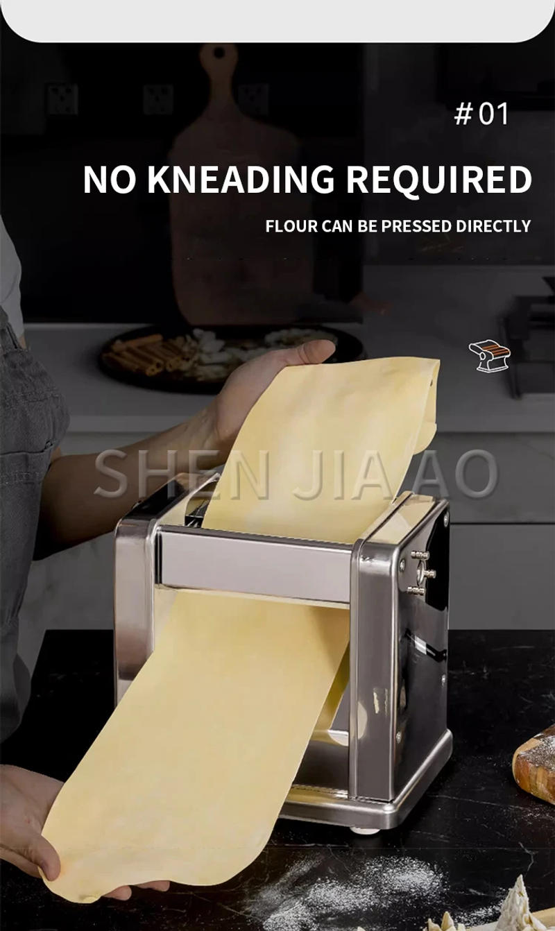 Description Picture 4 of itemElectric Noodle Machine Noodle Press Machine Commercial Household Pasta Maker Stainless Steel Dumpling Skin Machine