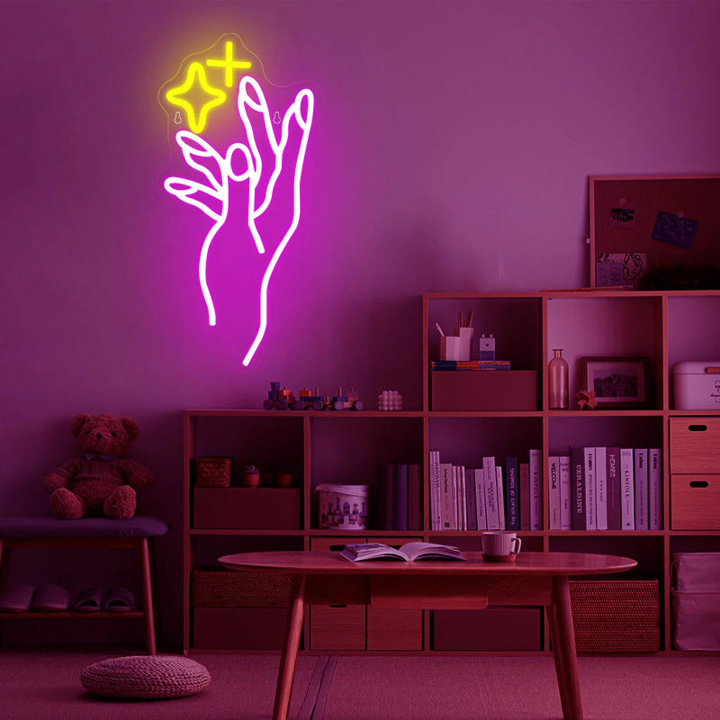 Description Picture 5 of itemHand Neon Sign Pink Nail Led Signs For Wall Decor Hand LED Lights Signs Dimmable Neon Light up Signs for Bedroom Girls Room De