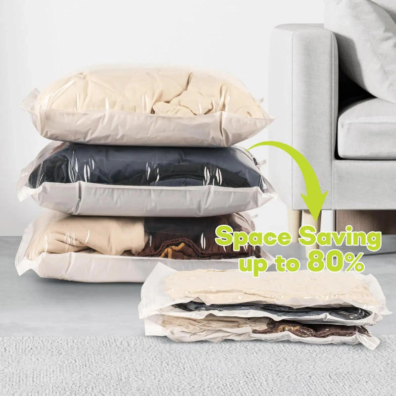 Description Picture 6 of item6 Pack Space Saver Vacuum Seal Storage Bags For Cloths, Comforters and Blankets, Compression Not Included Pump