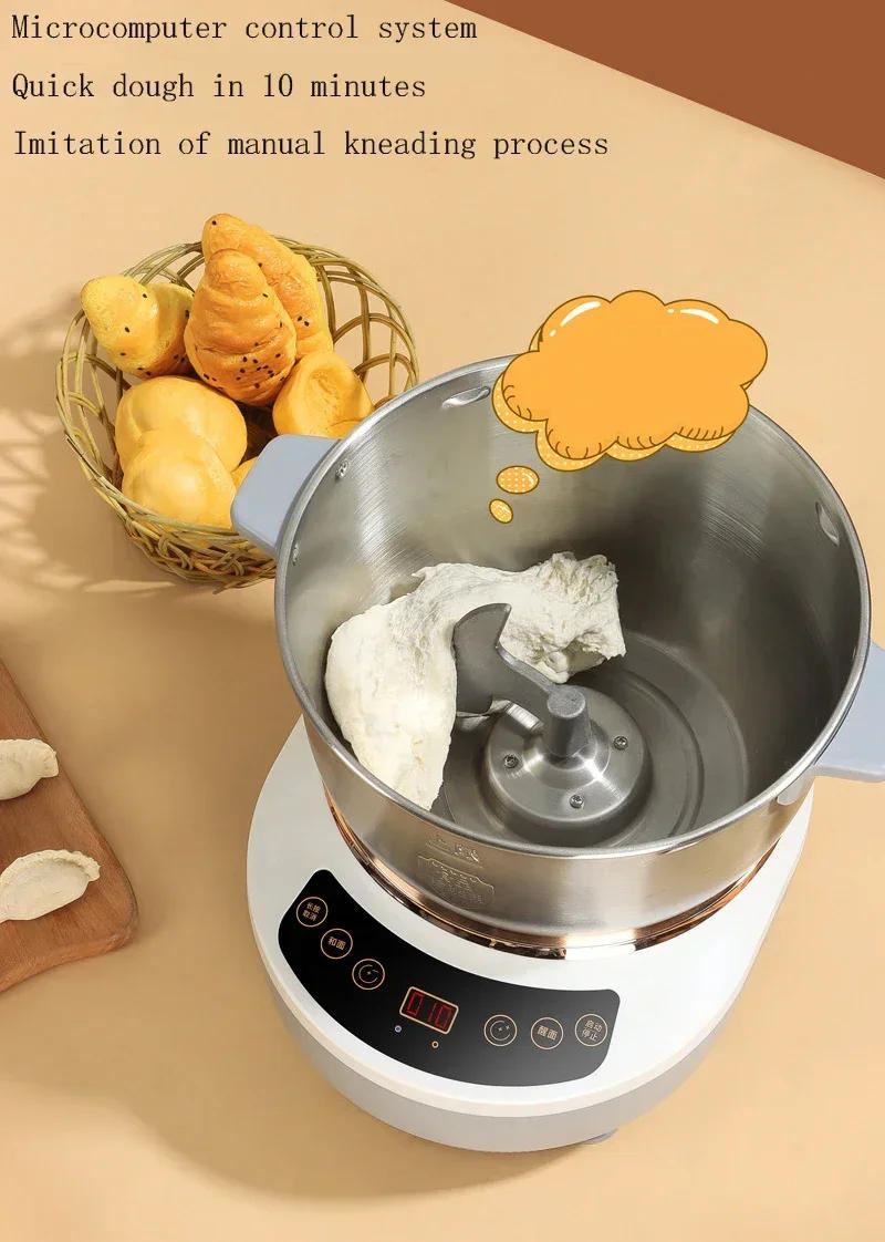 Description Picture 6 of itemElectric dough kneading machine automatic flour fermentation stainless steel small food mixer chef machine