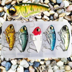 5pcs/box Metal Sinking Lipless Crankbait Blade VIB 5g 9g 12g Cicada Wobblers Baits Tackle For Bass Pike Perch Fishing Lures