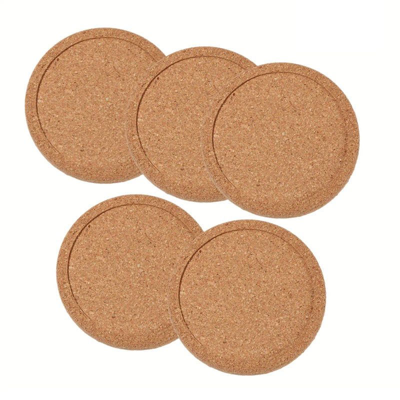 Description Picture 4 of itemCork Coasters Handy Round Square Shape Dia 9Cm 10Cm Plain Natural Wine Drink Tea Coffee Coaster For Home Office Kitchen
