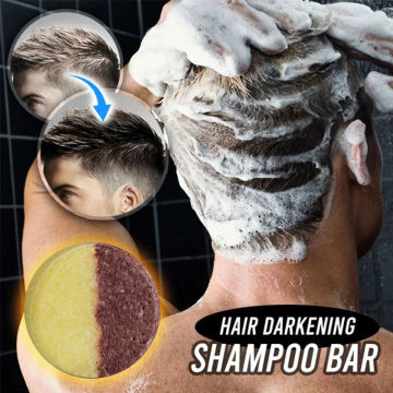 2 In 1Handmade Hair Shampoo Soap Hair Darkening Ginger Shampoo 100% Pure Natural Plant Organic Hair Scalp Care Treatment Rrepair