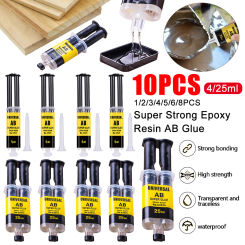 1-10PCS Super Liquid Epoxies Strong Quick-drying Glue Adhesive Repair Epoxy Resin Liquid Glue 4ml/25ml Universal AB Super Glue