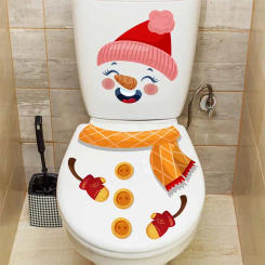 Christmas Christmas Snowman Toilet Lid Decal Waterproof WC Removable Self-Adhesive Decor Household Stickers M999