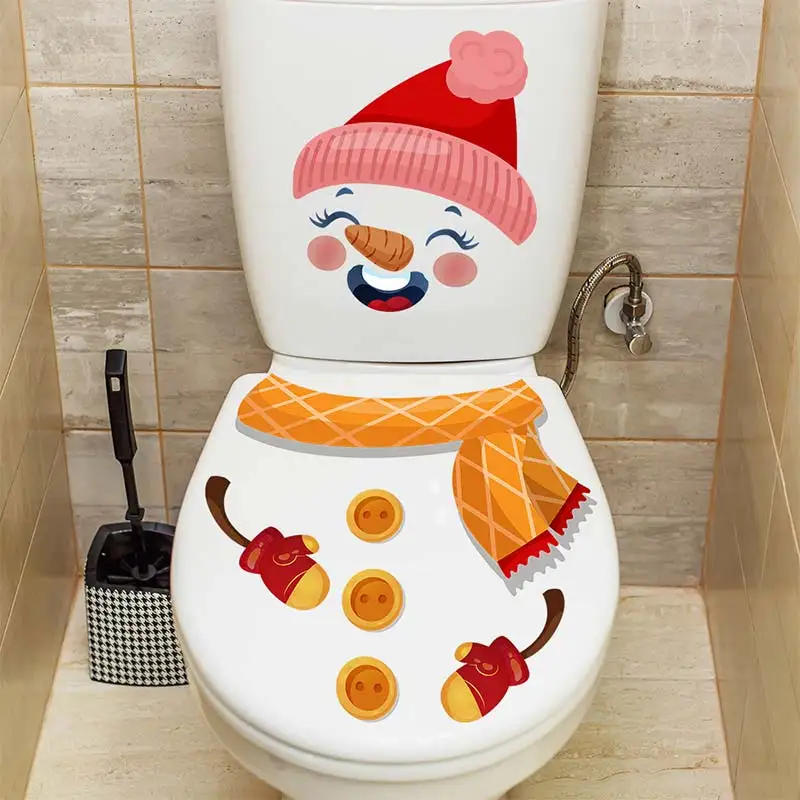 Description Picture 6 of itemChristmas Christmas Snowman Toilet Lid Decal Waterproof WC Removable Self-Adhesive Decor Household Stickers M999