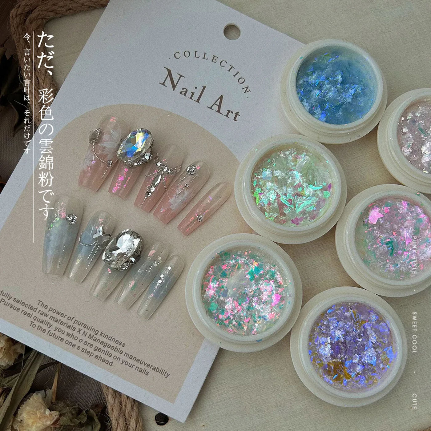 Description Picture 2 of item1Pc Ultra-Thin Nail Irregular Art Glitter Sequins Aurora 6 Colors Nail Glitter Paillette Flakes For Sparkle Nail Art Accessories