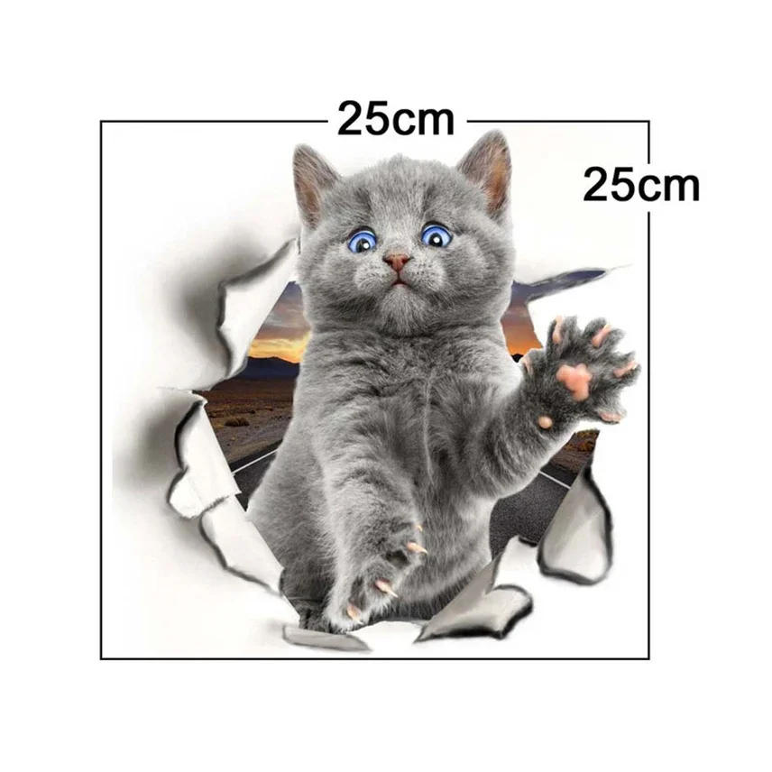 Description Picture 5 of item3D Cute Cat Toilet Sticker Bathroom Toilet Cover Sticker Wall Stickers Animal Wc Accessories For Home Bathroom Decor наклейки