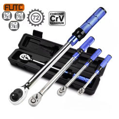 FUTE Preset Adjustable Torque Wrench Bidirectional Ratchet Non-slip Handle 1/2-3/8 Socket Professional Bicycle Automotive Tool