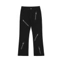 Pants Women American Style High Street Zippers-design Chic All-match Flare Trousers Hip Hop Harajuku Handsome Mopping Autumn New