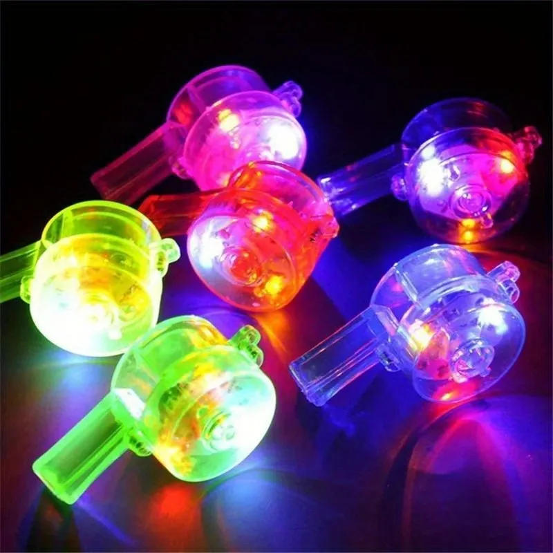 Description Picture 2 of item10/30pcs LED Light Up WhistlesToys Glow in the Dark Noice Makers Necklace with Lanyard Glow Whistles Party Supplies Whistles