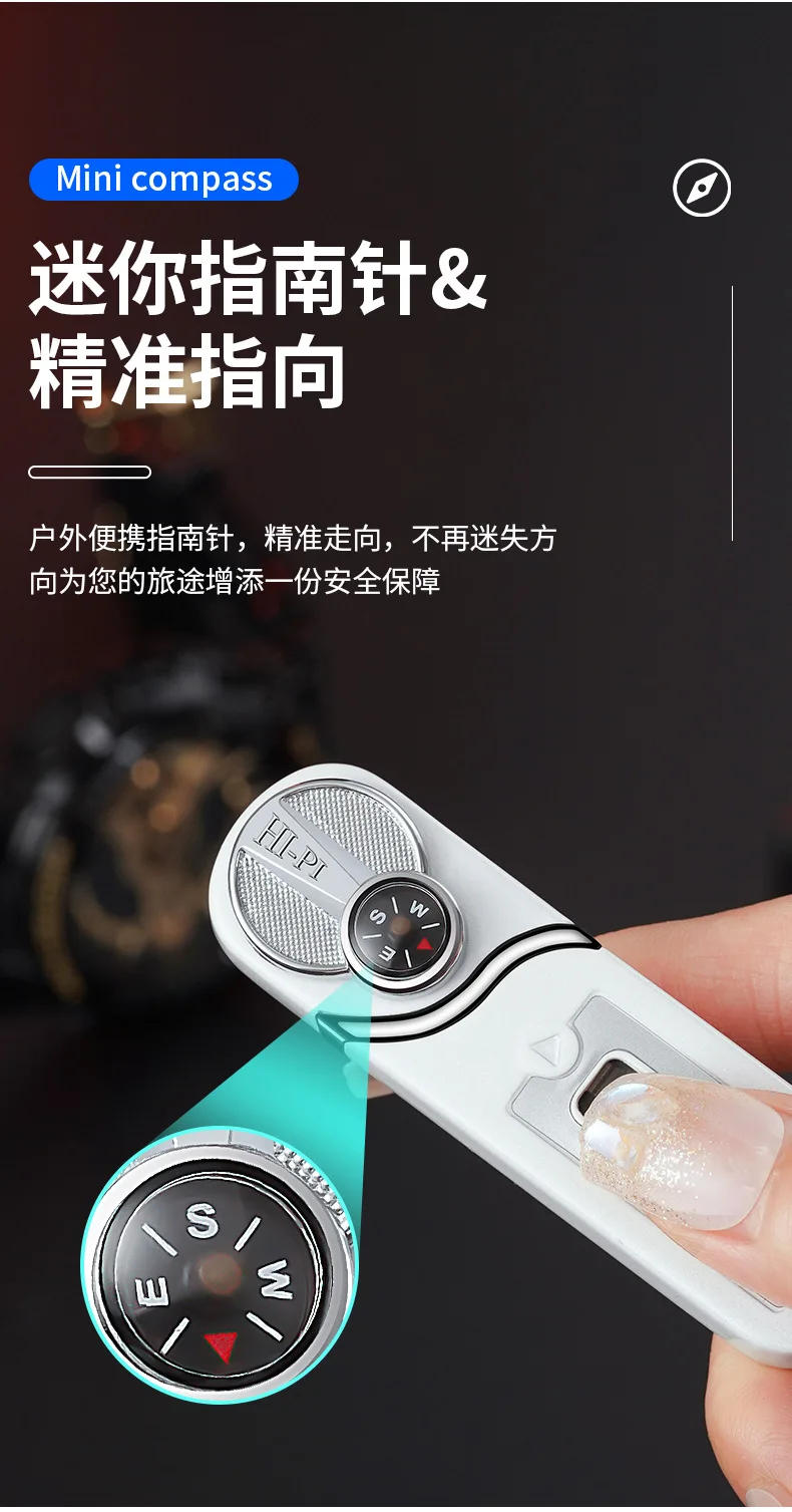 Description Picture 5 of itemOutdoor Windproof Inflatable Compass Lighter Blue Flame Mini Portable Rocker Ignition Visible Gas Chamber Cute Lighter