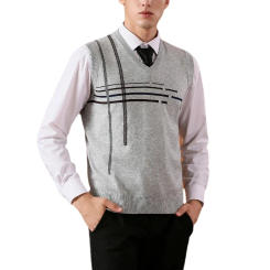 High Quality New Fashion Sleeveless Wool Sweater Men Pullover Knitted Vest Solid V-Neck Men's Sweater Casual Men Sweaters Vest