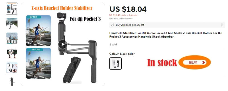 Description Picture 2 of itemPlastic Gimbal Protector for DJI Osmo Pocket 3 Camera Cap Sunnylife Protective Case Handheld Gimbal Box DJI Pocket 3 Accessories