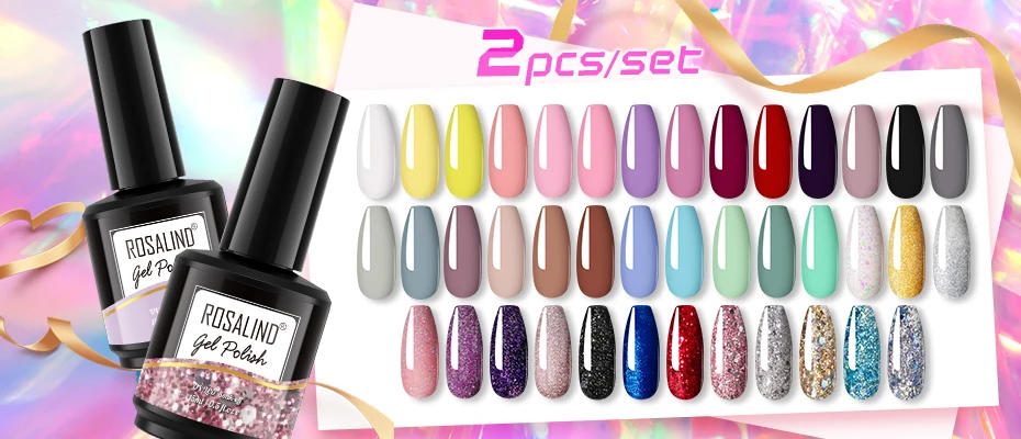 Description Picture 4 of itemROSALIND Nail Gel Polish Neon Hybrid Varnish Semi Permanent Nail Art Design Soak Off Top Base Coat Esmalte UV Gel Nail Polish